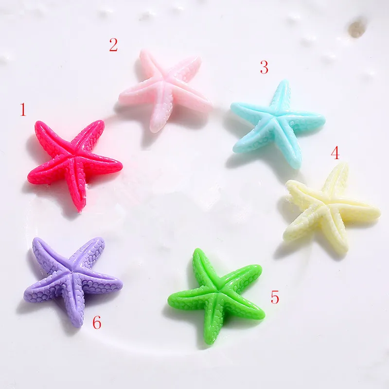 

DIY Resin Adorable Glitter Colorful Starfish Shell For Home Wedding DIY Embellishments For Scrapbooking Accessorie