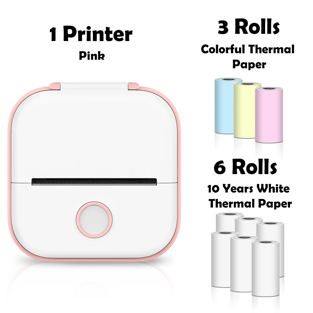 

Портативный беспроводной карманный термопринтер Phomemo T02 с цветными наклейками для самостоятельного изготовления, наклейка для журнала