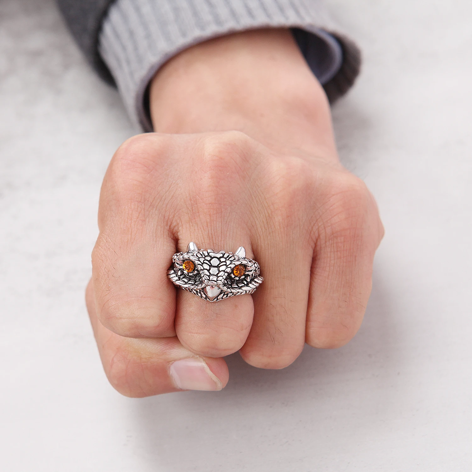 Винтажный Готический стиль Мужская голова быка Череп Паук Орел Лев Дракон крест