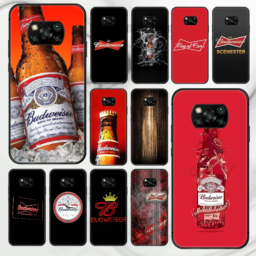 

Budweiser beer Phone case Cover Hull For Xiaomi Mi A2 A3 8 9 9T Note 10 Se Lite Pro black Funda Luxury Bumper Tpu Coque Pretty