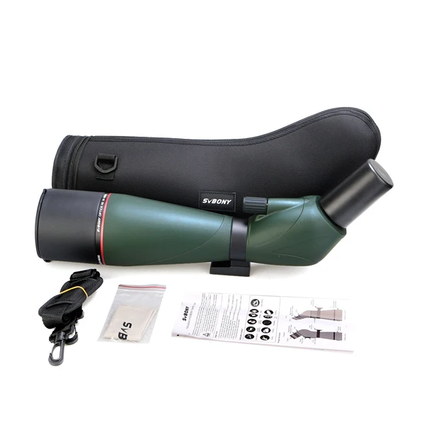Spotting Scope SVBONY SV408 телескоп 20-60x80 зум Зрительная труба водонепроницаемый полностью Многослойное оптическое стекло высокой четкости охота на открытом воздухе - Цвет: Spotting Scope