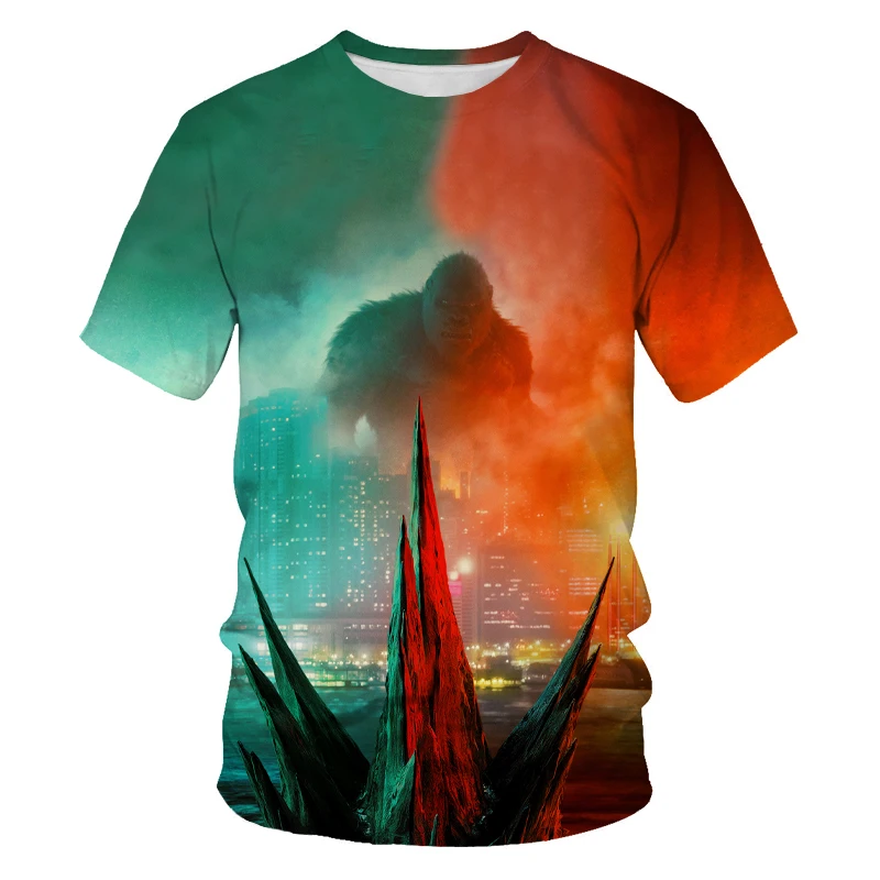 

Movie Sci-Fi Monster vs. Orangutan 3DT Printed Men's and Women's T-shirt Summer Breathable Men's T-shirt Round Neck T-shirt