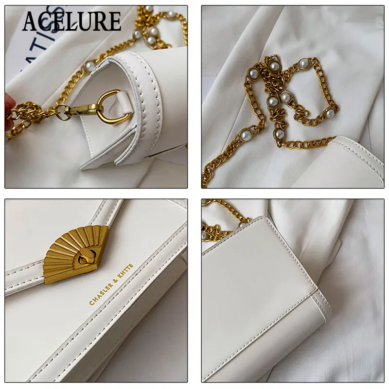 

ACELURE High Quality Designer Brand Crossbody Bags for Female Elegant Ladies Fan Shape Hasp Small Shoulder Bags for Women Purse