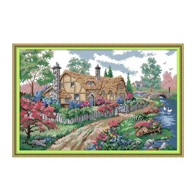 

Beautiful homeland 10 cross stitch kit aida 14ct 11ct count print canvas cross stitches needlework embroidery DIY handmade