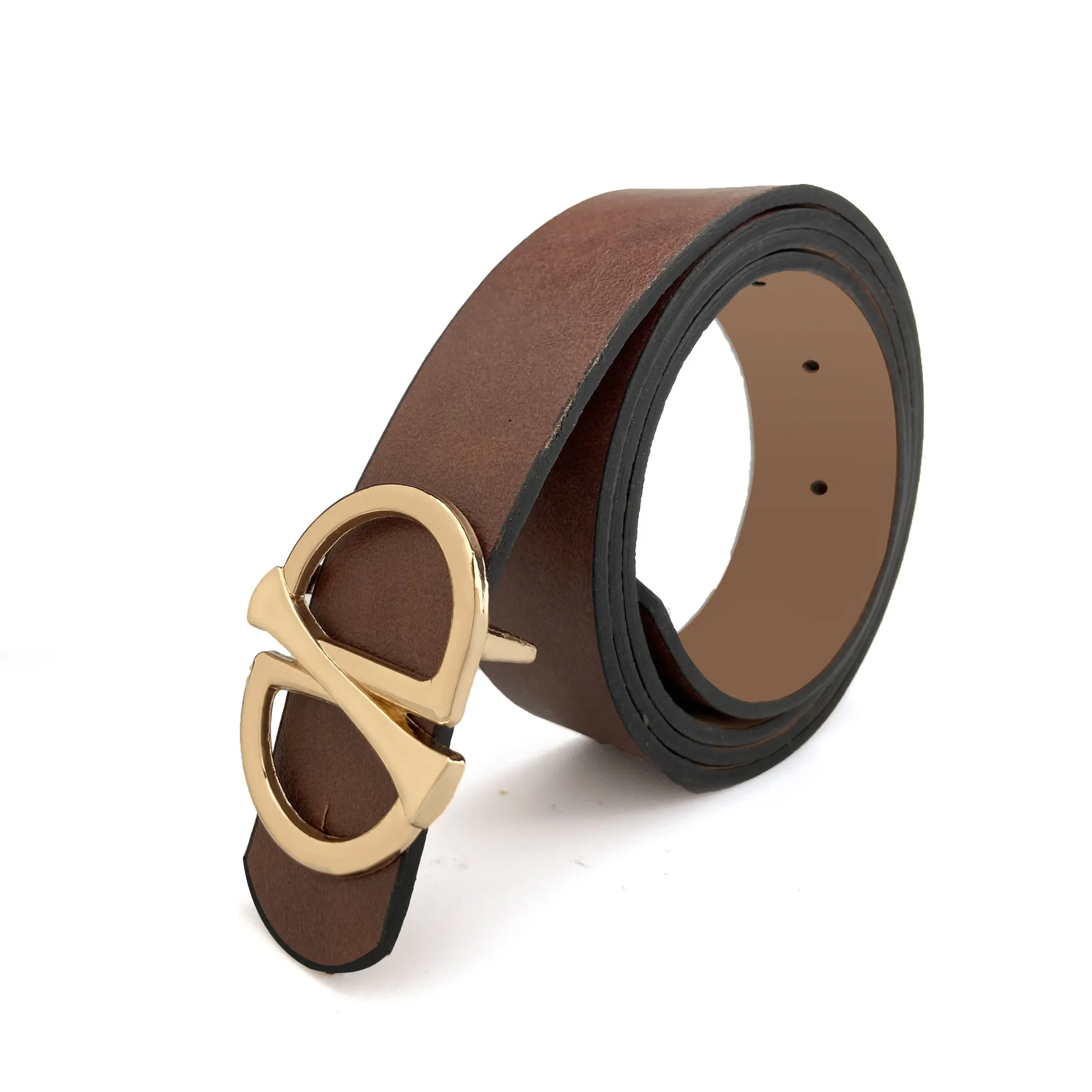 

New Unique Double D Pu Belt Women Fashion Black Green Lettle Belts Female Brand Design Jeans Dress Waistband 2021