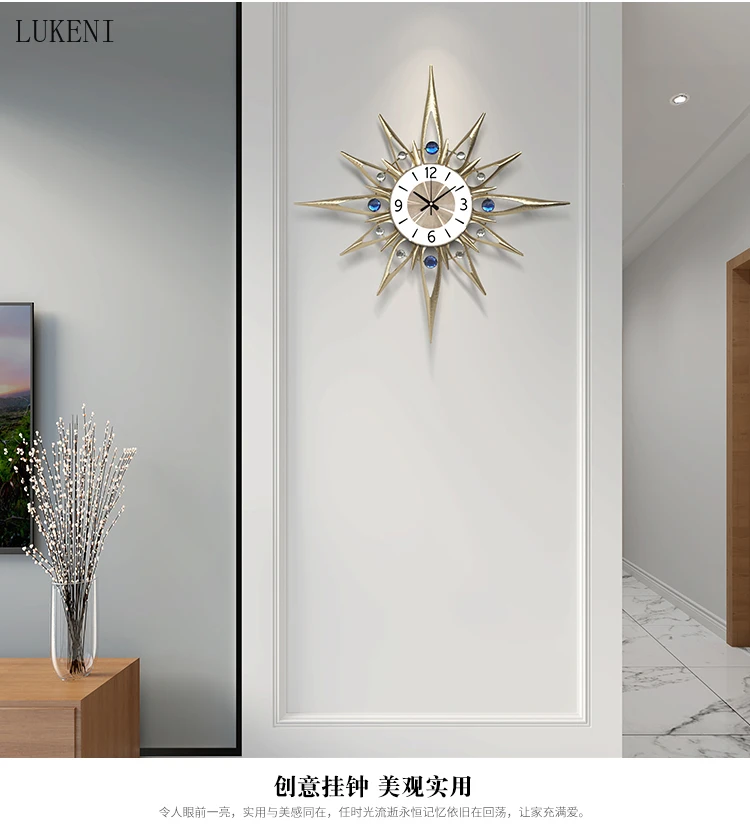 Новые синие настенные часы с драгоценными камнями домашние модные креативные