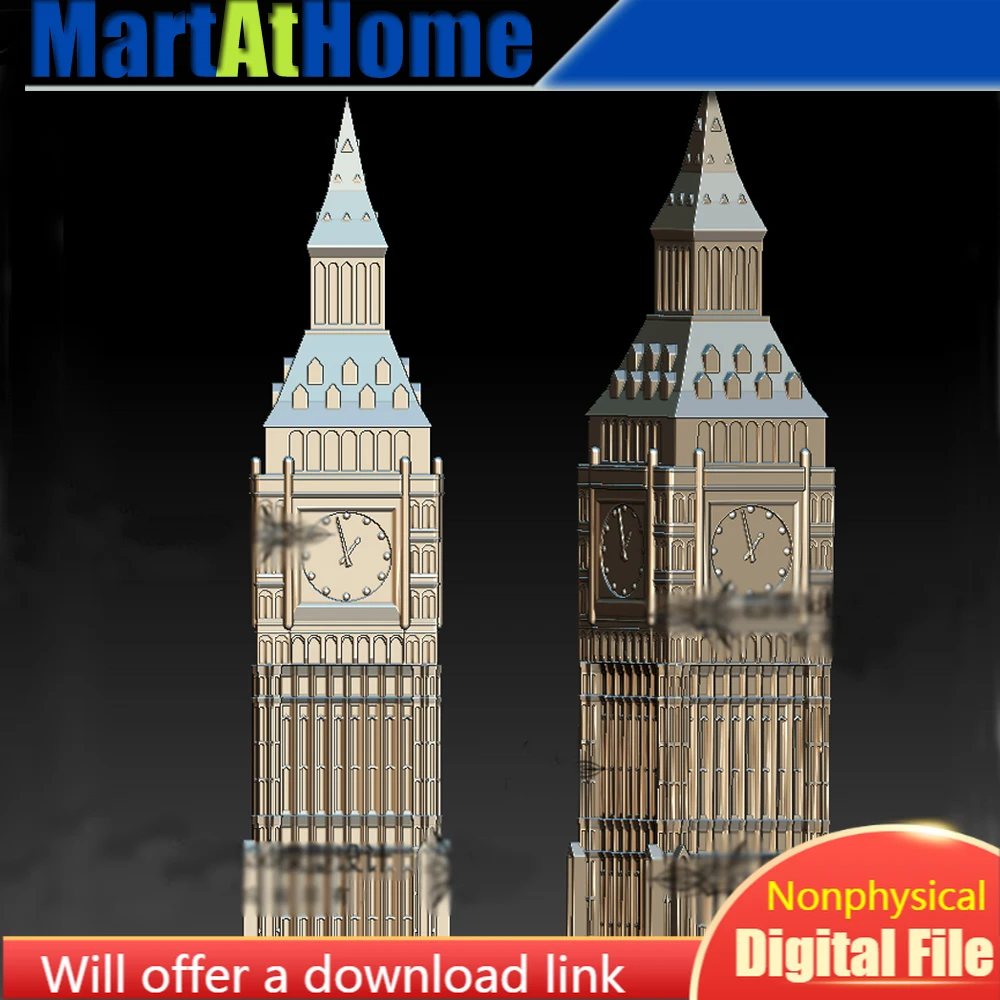 3D модель STL файл Круглый Резной рисунок Биг Бен часы для ЧПУ маршрутизатор