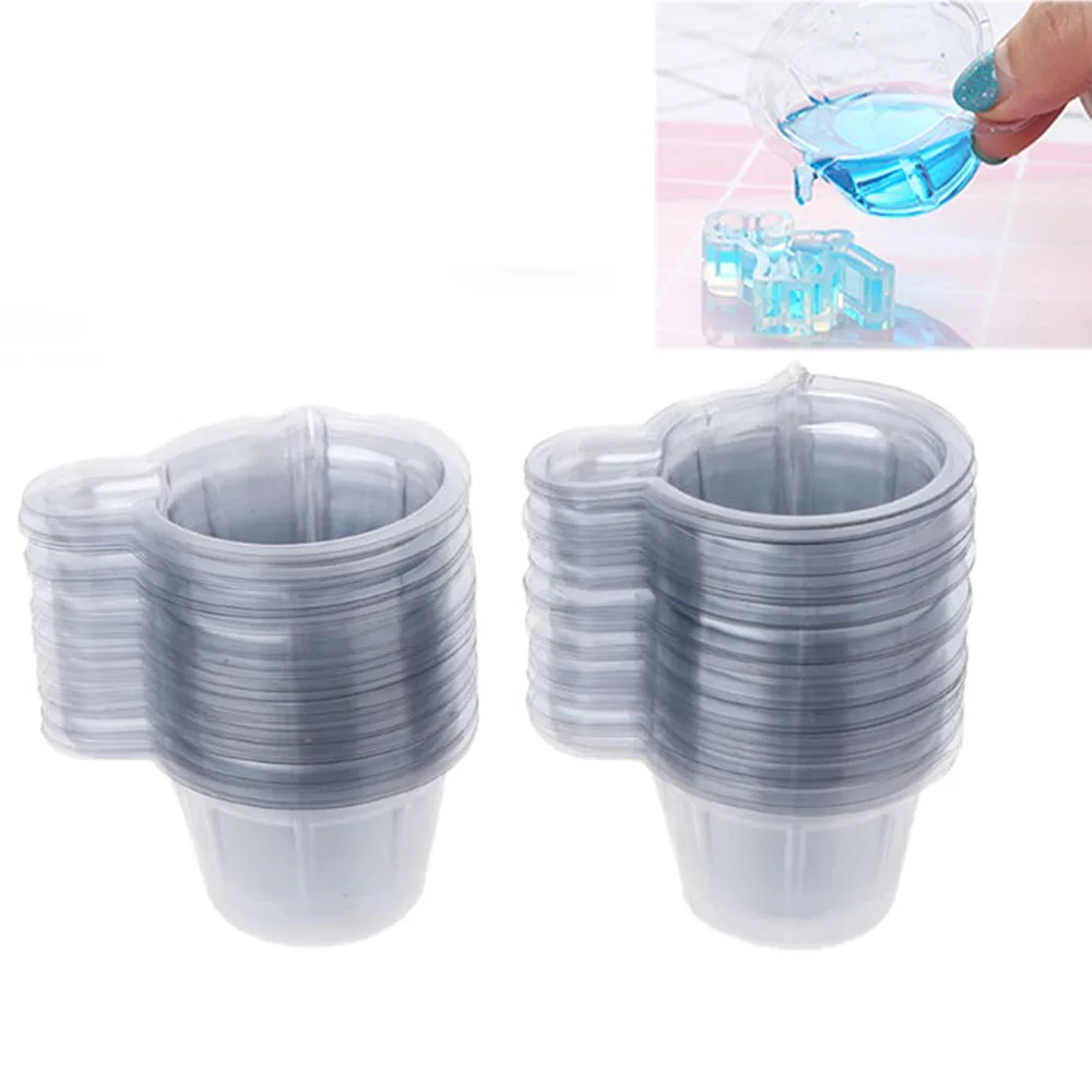 

10/20/50pcs 40ml Plastic Disposable Cups Dispenser Silicone Resin Mold Kit For Diy Epoxy Resin Jewelry Making Tools Accessories