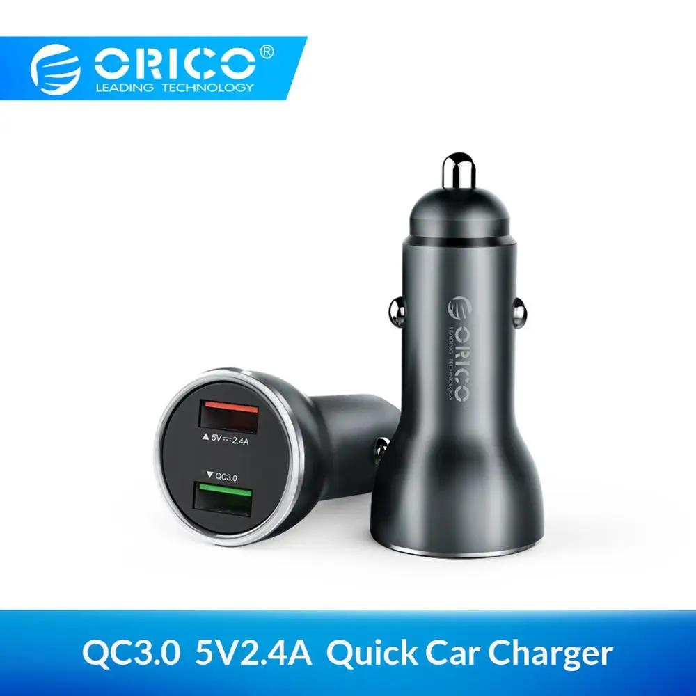 ORICO Dual USB QC 3,0 или 5 в а 12 Вт 2 порта Быстрая зарядка Смарт автомобильное зарядное устройство для iPhone samsung планшета