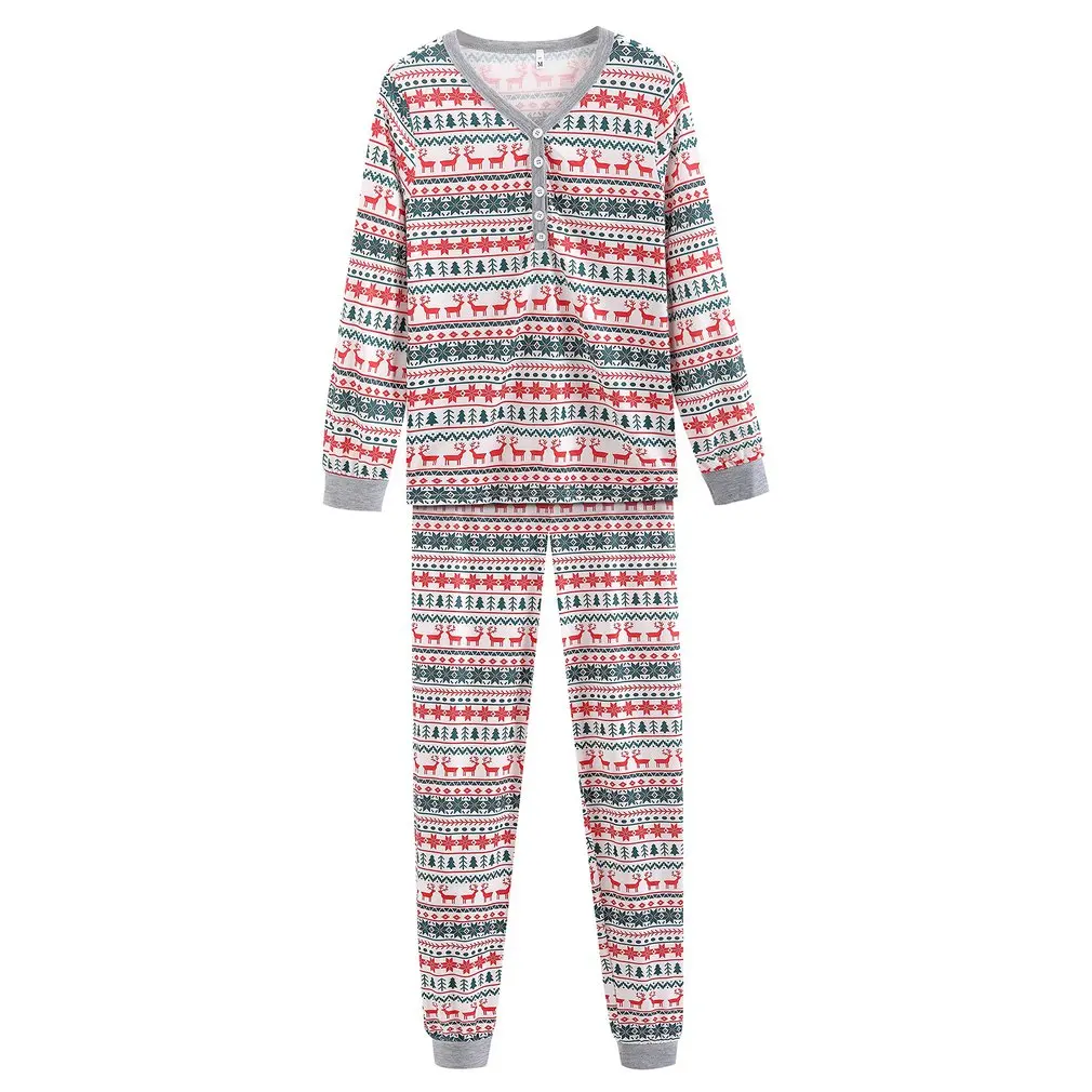 

Pajamas Christmas Parent-child Home Service Suit Elk Tree Snowflake Print Long-sleeved Trousers Autumn Pajamas