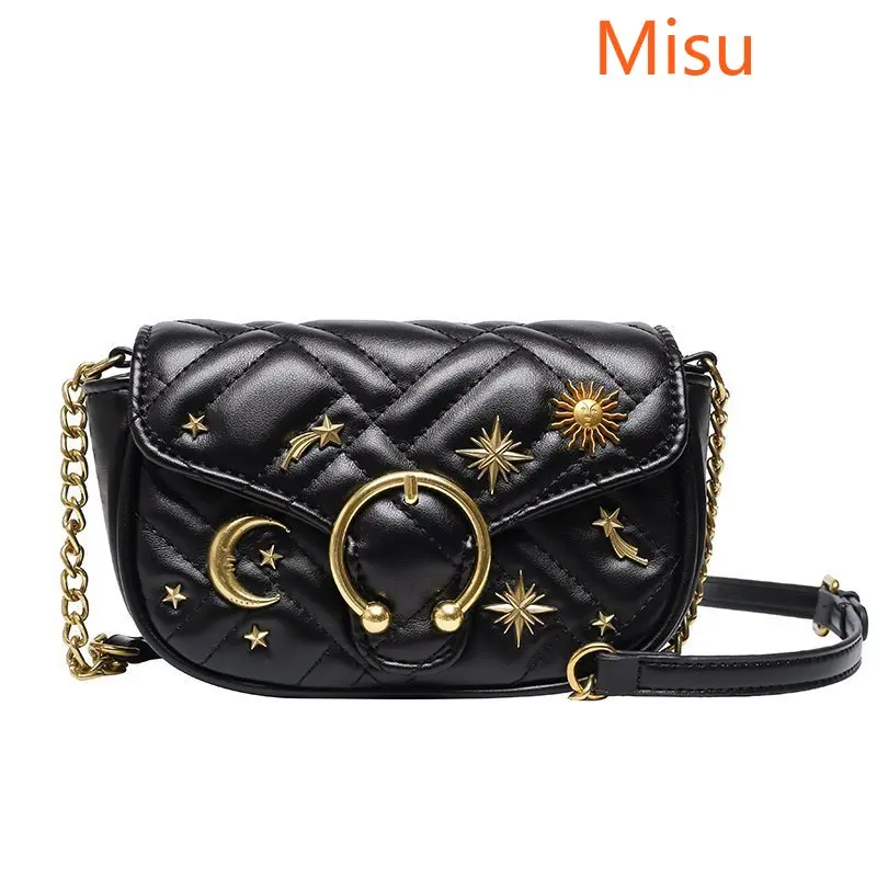 

Fashion trend female bag new female shoulder bag high quality PU leather lady handbag starry sky decoration chain messenger bag