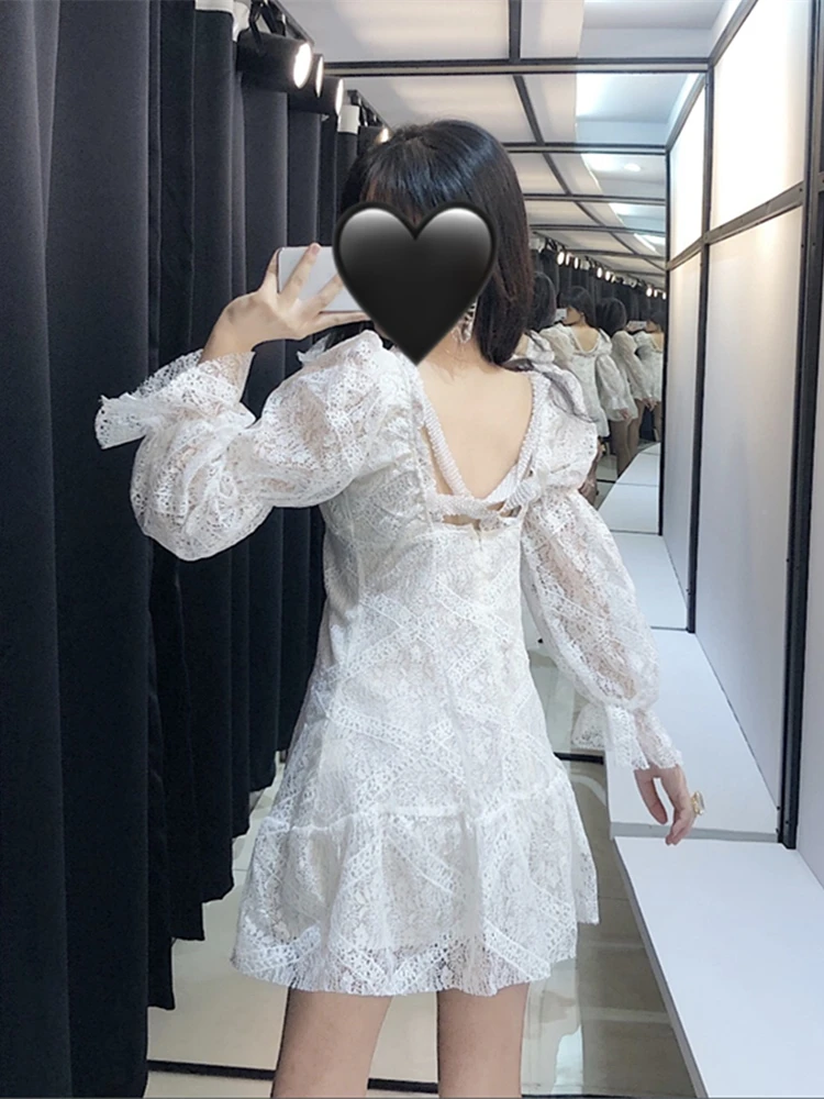 

Court style Platycodon grandiflorum first love fairy dress chic gentle short skirt super xiansen French sexy dress spring