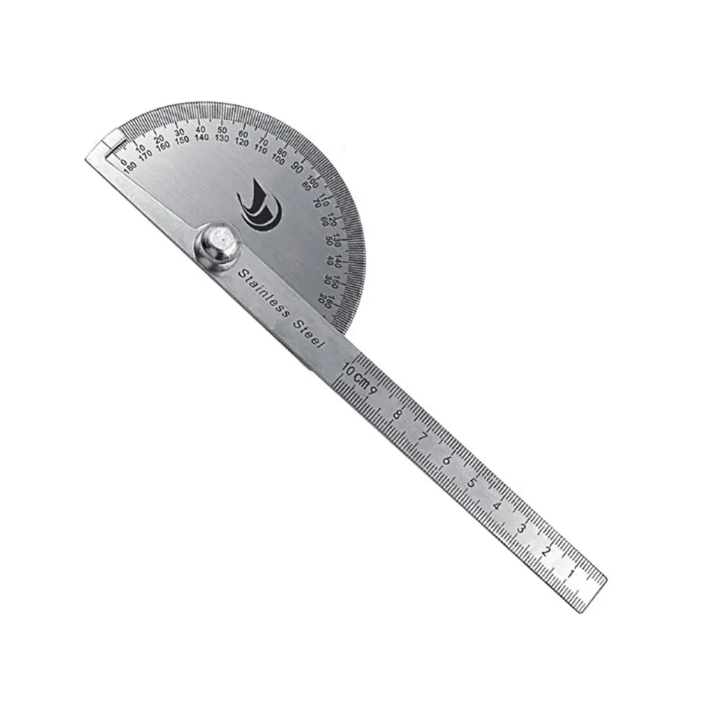 

0-10cm Stainless Steel Protractor 180 Degree Protractor Angle Finder Arm Rotary Measuring Ruler Angle Ruler Woodworking Tool 1