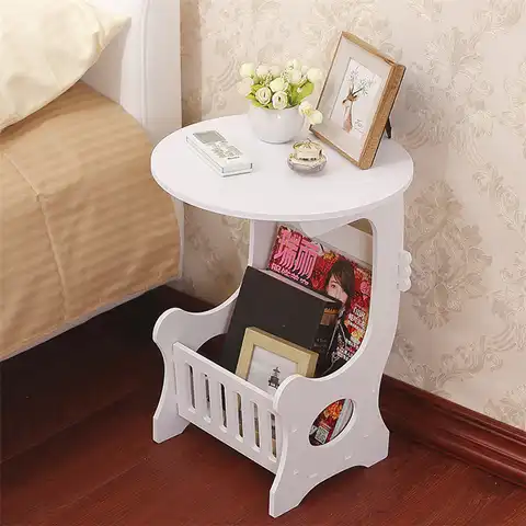 JOYLIVE Европейский маленький пластиковый круглый журнальный столик для дома простой пластиковый для гостиной спальни полка для хранения при...