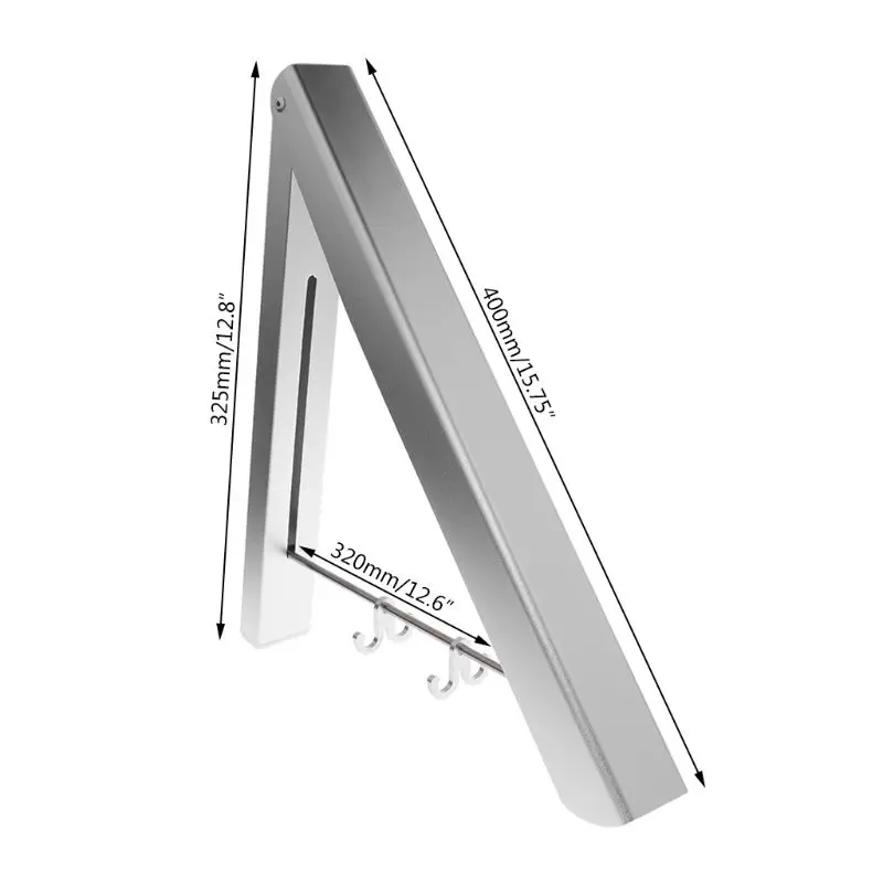 

Wall Mounted Space Aluminum Clothes Hanger Foldable Laundry Coat Rack Towel Shelf