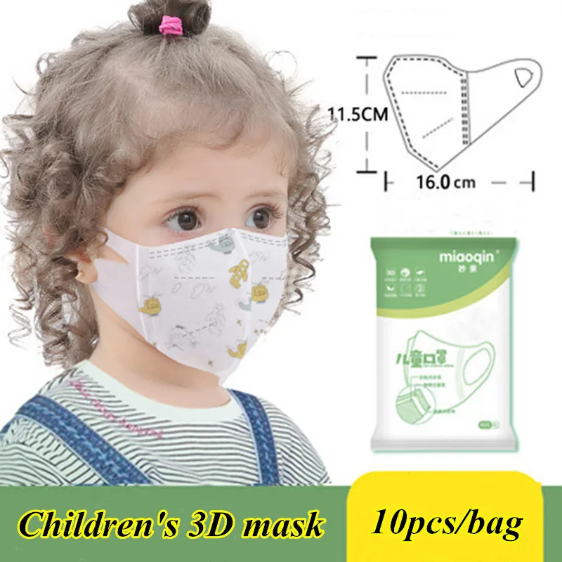 

10pcs/bag Disposable Kids Face Masks Nonwoven 3 Layer Anti Dust Breathable Gauze Mask 3d Stereo Face Mouth Mask for Children