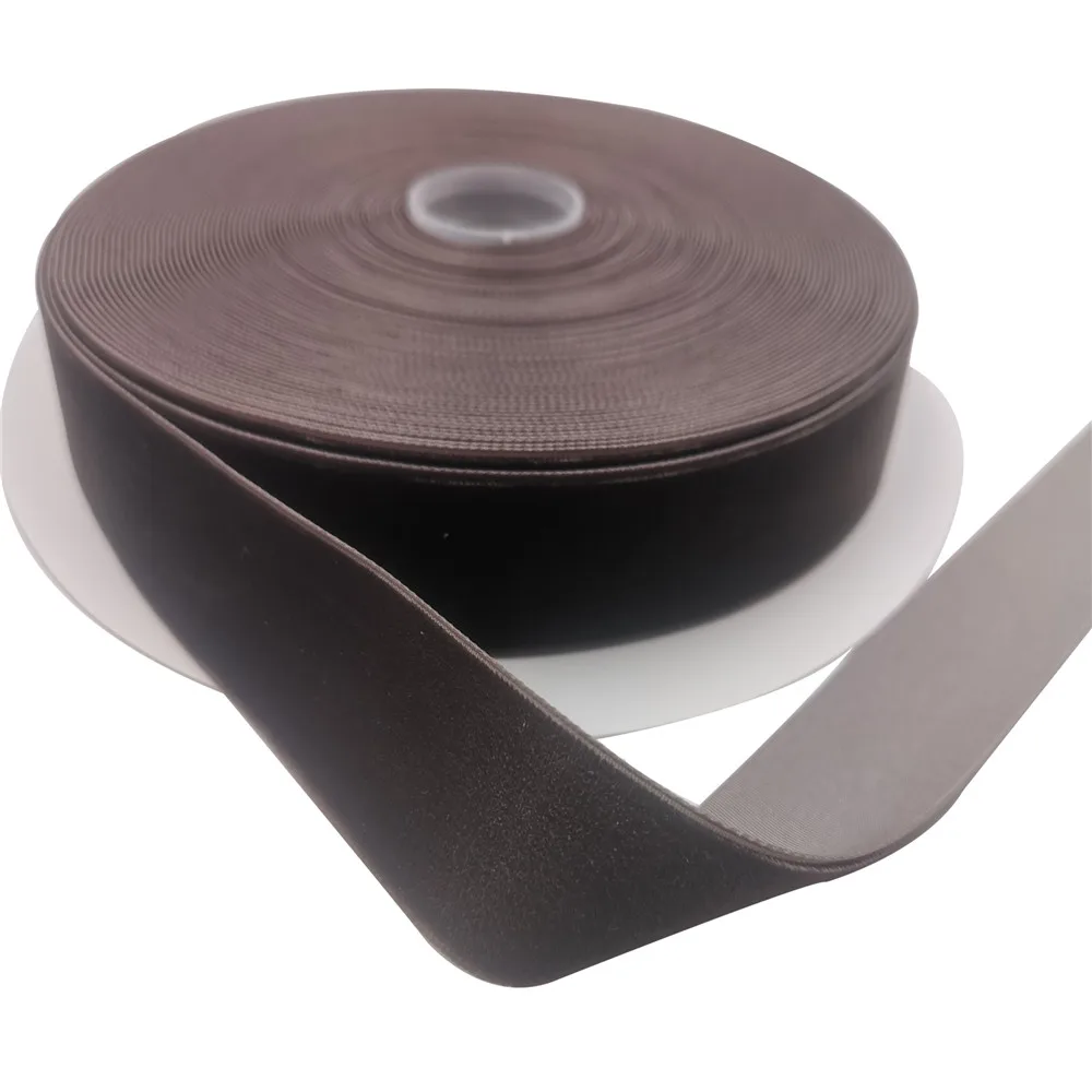 

25MM Nylon Black Coffee Velvet Ribbon Single Face for Handmade Wedding Decoration Gift Wrapping DIY Bowknot Sewing 25yards Roll