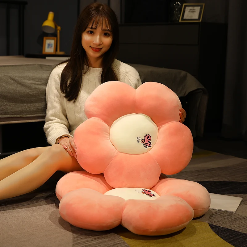 

50/60cm Fresh Colorful Sun Flower Plush Pillow Toy Soft Cartoon Plant Stuffed Doll Chair Cushion Sofa Kids Lovers Birthday Gift