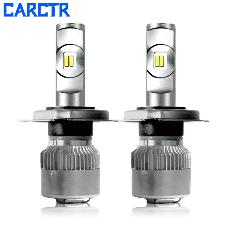 CARCTR светодиодный фар автомобиля H7 H4 H11/H8 H1 9005/HB3 9006/HB4 50 Вт 7600Lm/пара вентилятор Turbo CSP фары 12V огни R2