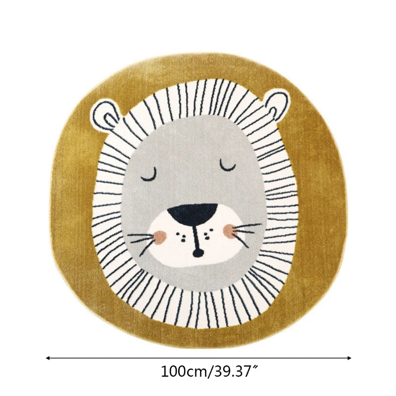 

Baby Play Mat Crawling Carpet Kids Room Floor Rug Round Cartoon Lion Printed Game Pad Playmat Children Bedroom Decor