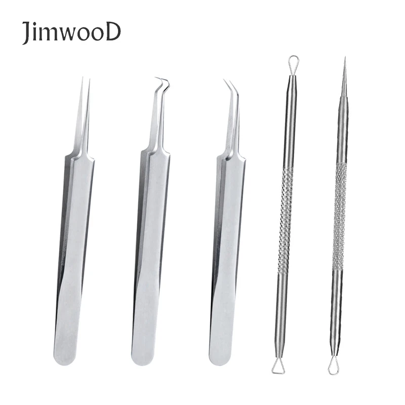 1 шт. Нержавеющая Сталь Изгиб Пинцет для удаления черных точек зажим иголок угрей