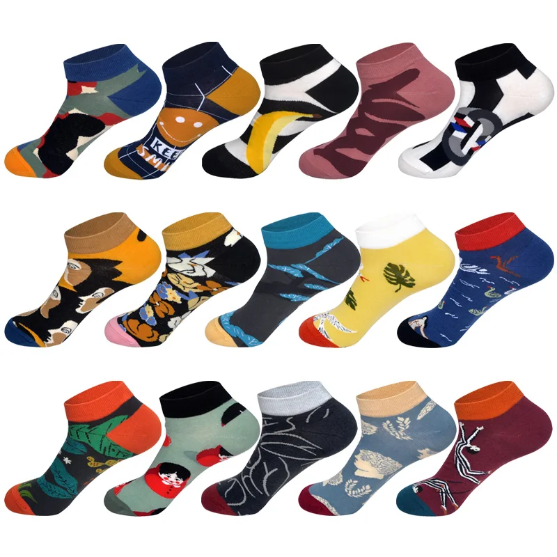 Новинка лета 2019 счастливые носки модные невидимые короткие низкие с