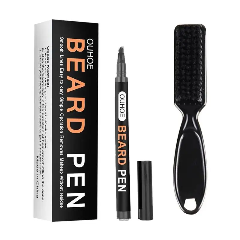 

Fork Tip Beard Filling Pen And Brush Waterproof Moustache Tools Hair Care Styling Products Tool Shaping Beauty Color I6F6