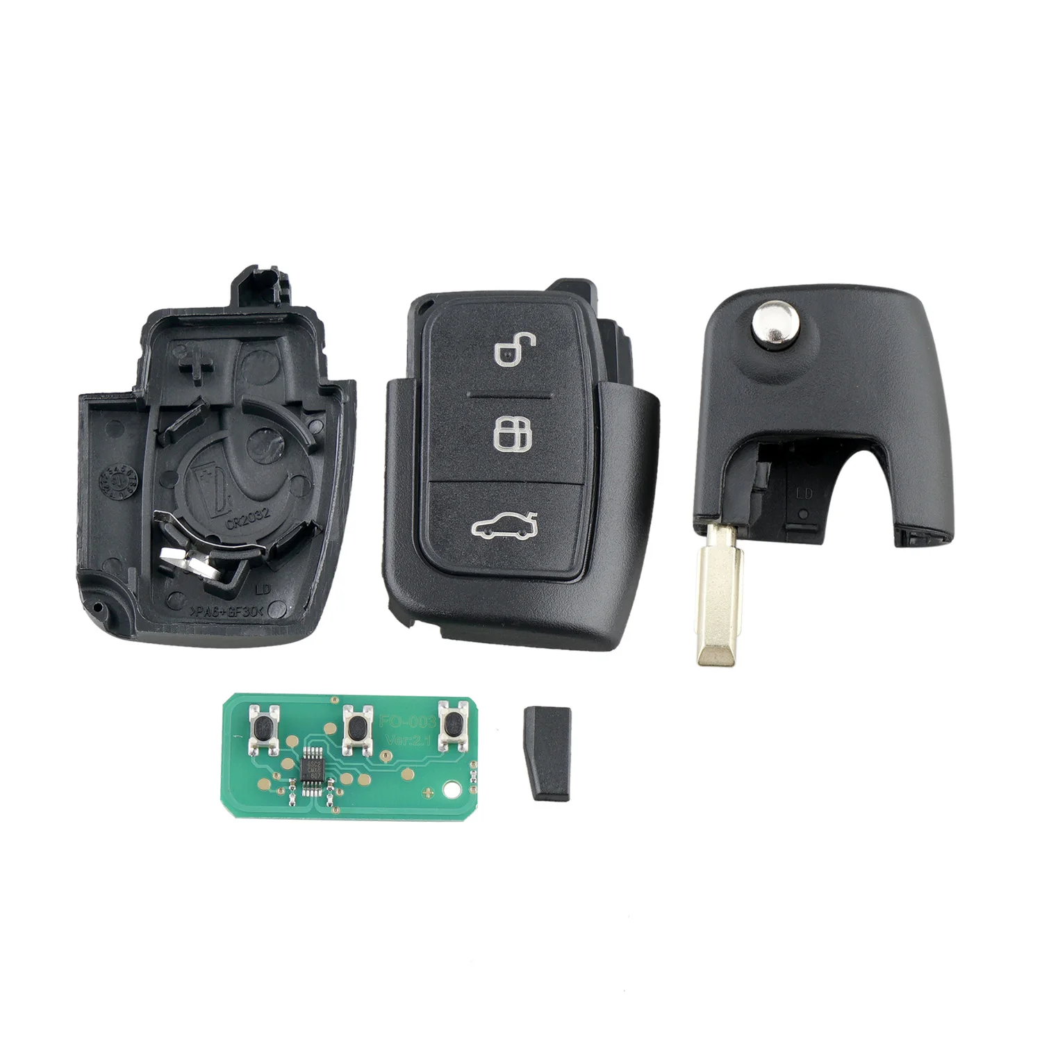 Дистанционный Автомобильный ключ для Ford Mondeo Focus Fiesta 2005-2010 3 кнопки 433 МГц 4D60 чип