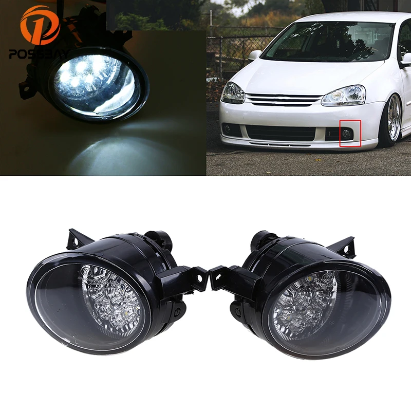 Автомобильные противотуманные фары POSSBAY в сборе для 2004 2010 VW Jetta/Bora/Golf MK5 белые
