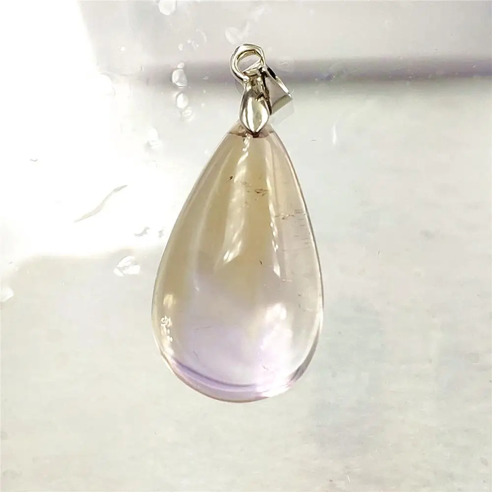 

100% натуральный желтый фиолетовый Аметрин кварцевый кристалл кулон капли воды 25x15x9 мм женские и мужские модные ювелирные изделия ожерелье а...