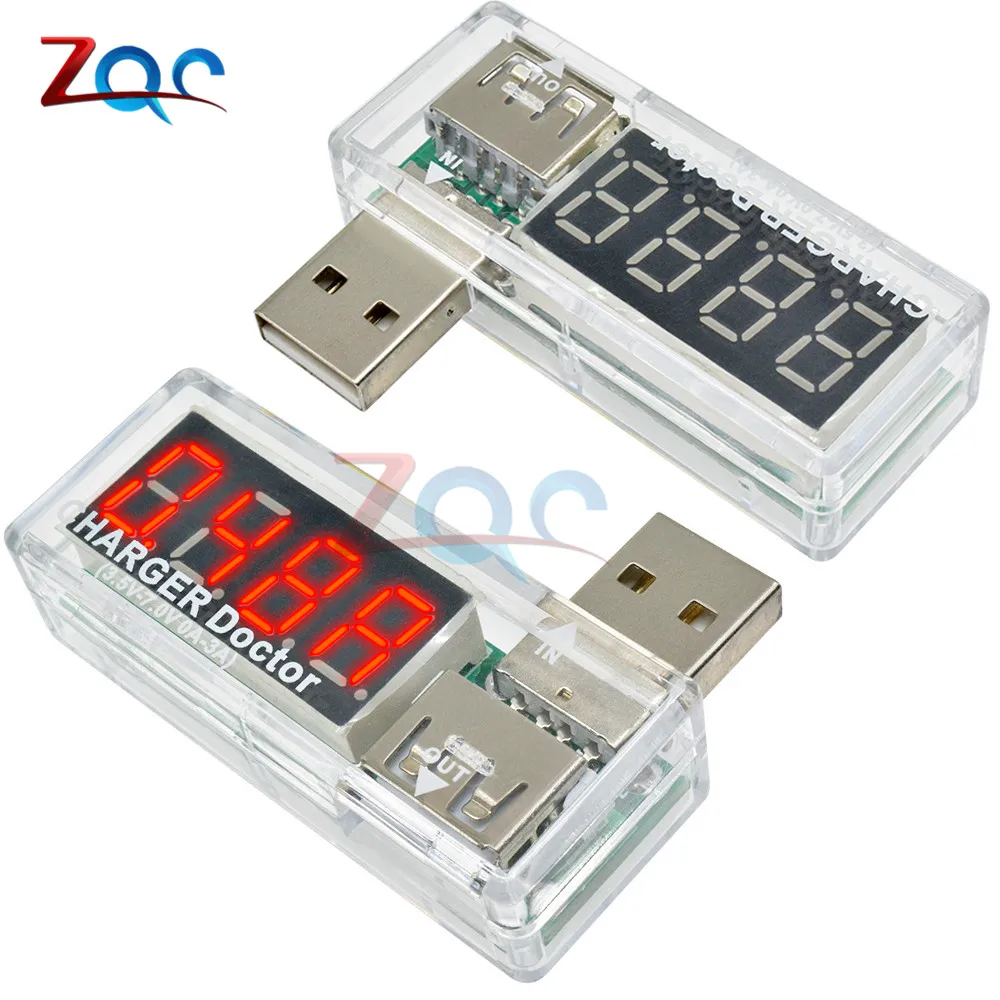 Цифровой USB зарядное устройство Доктор Вольтметр Амперметр Ток Напряжение тестер метр мини USB Мобильный зарядное устройство светодиодный дисплей