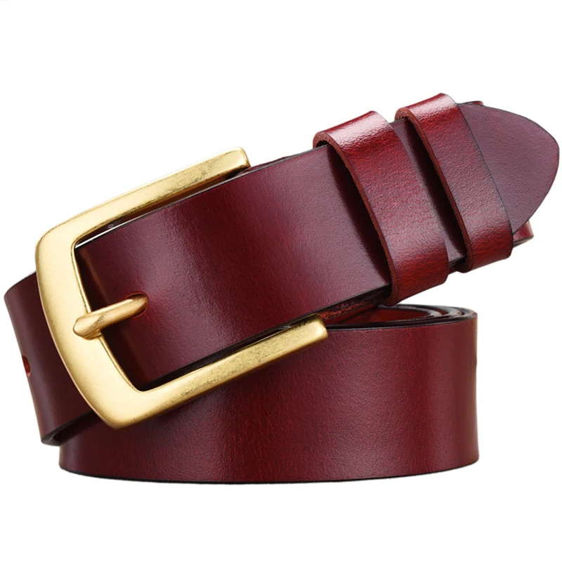 

Men Cowhide Genuine Leather Belt Casual Fashion Men Alloy Pin Buckle Belt Luxury Leather Belts for Men Cinturones Para Hombre