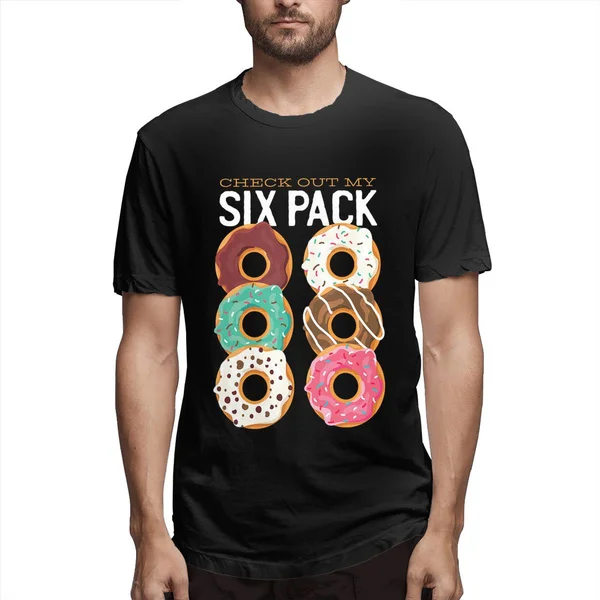 

New Mens Fashion Tops Personalized Graphic Donut Six Pack Printed Youthpopular Casual T-Shirt Short Sleeved T Shirts