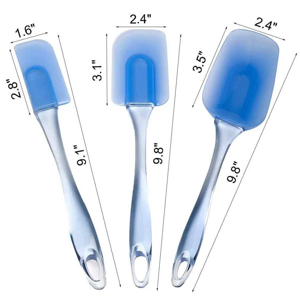 

3pcs/set Silicone Spatula Set Heat-resistant Baking Spatulas Professional Stir Fry Spatula Non-stick Silicone Rubber Spatula
