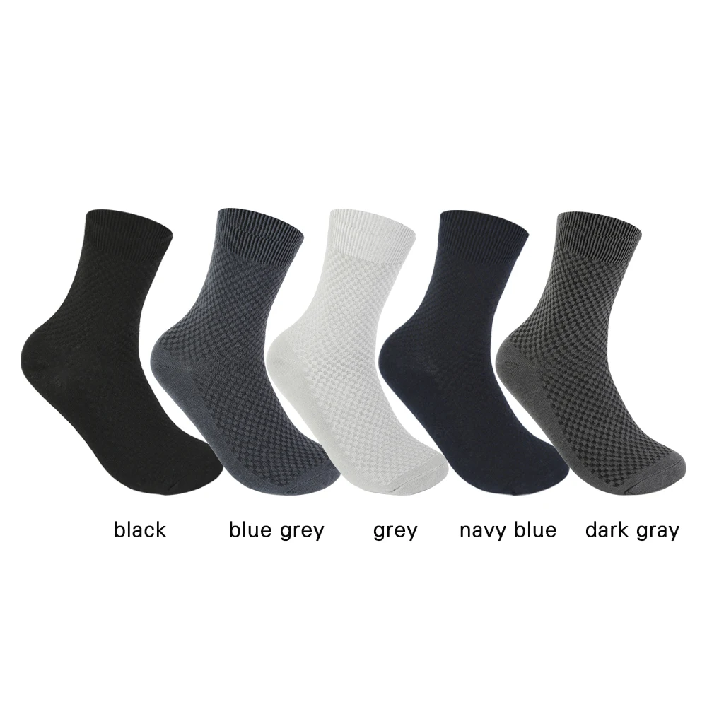 2020 Hot Sale Men's Business Casual Dress Socks Black 10 Pairs High Quality Bamboo Fiber Socks For Man Gift Plus Size 39-46