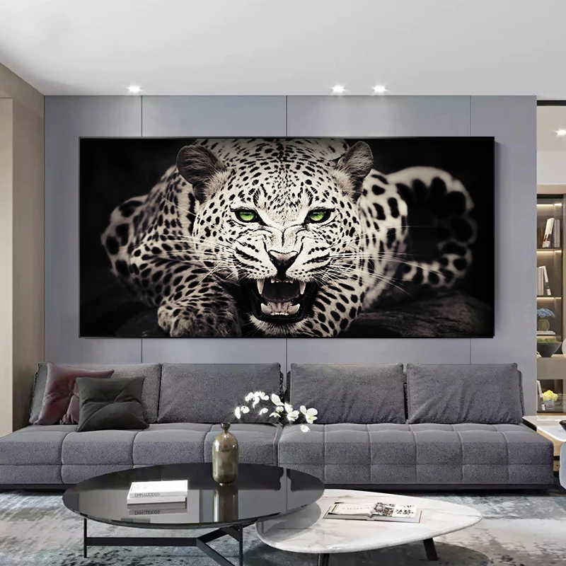 

Black and White Cheetah Posters and Prints Modern Animals Decor Wall Pictures Leopard Canvas Paintings for Living Room Cuadros