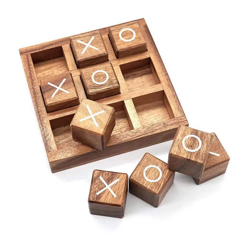 

Tic Tac Toe Game Wood Xo Chess Board Children Adults Kids Toys Educational Jeux De Société Famille Juegos De Mesa