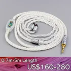 99% чистый серебристый 8-жильный кабель для наушников Layla AION Roxanne JH AUDIO Jolene Roxanne 7pin пользовательский 0 Ом-100 Ом Регулируемый LN007732