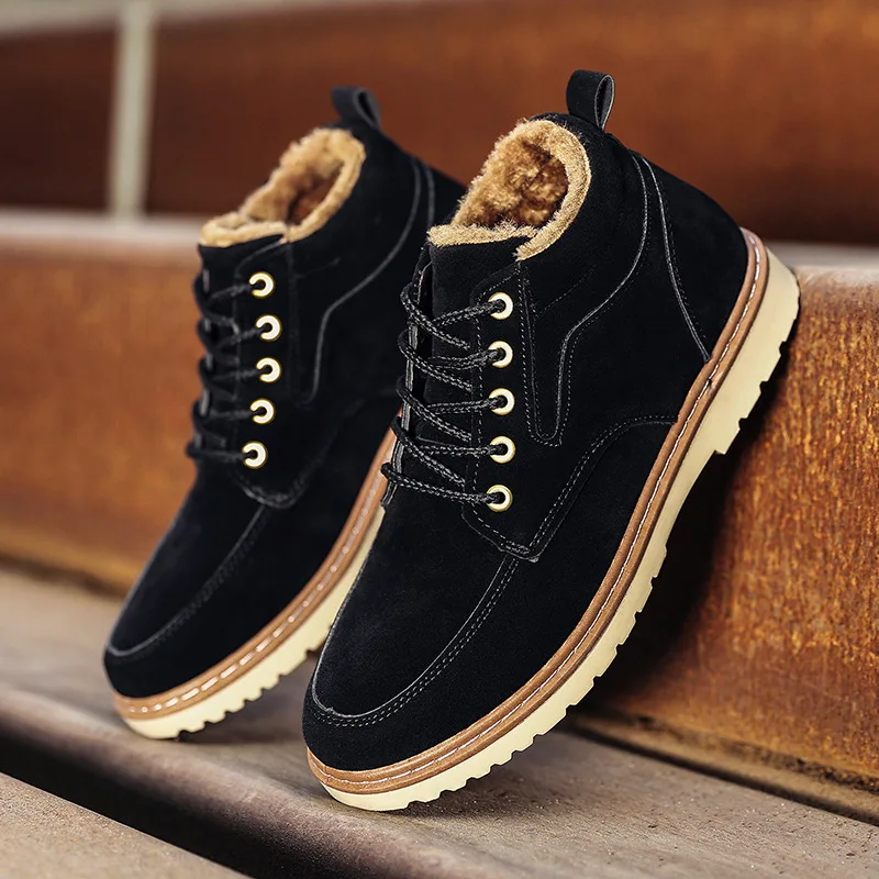 

Men's plus velvet plus cotton boots autumn and winter new casual men's shoes to keep warm trend cotton shoes England high sdf