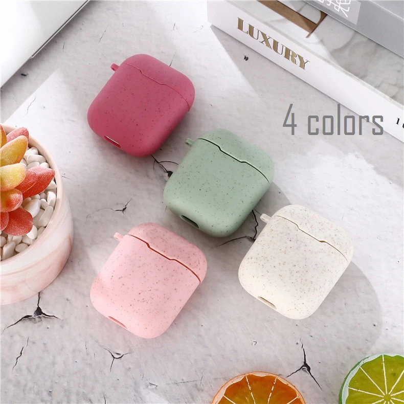 

Nohon Wheat Straw Cases for Airpods Case 1 2 Wireless Earphone Charging Box Protective Cover Eco-friendly Fundas Dropshipping