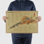 AIMEER ностальгическая серия истребителей-сверхзвуковой пассажирский самолет ретро крафт-бумага постер воздушный показ декор настенные наклейки 51*36 см