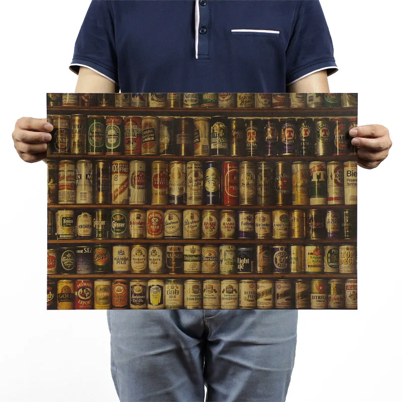 Коллекция пива винтажный постер из крафт бумаги для классических фильмов