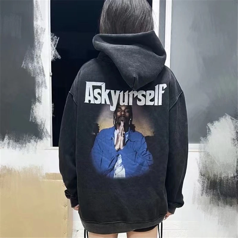 Мужская винтажная толстовка с капюшоном Askyurself модная надписью Beat of Peace Mind пуловер