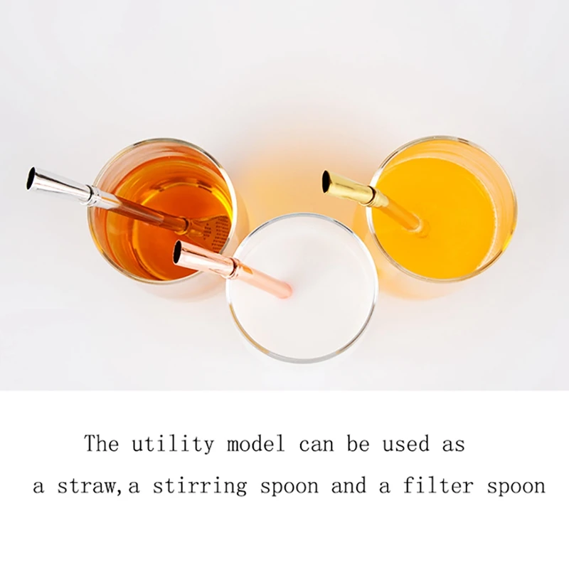 304 Stainless Steel Drinking Straw Filter Spoon Reusable Food Grade Drinkware Multifunction Camping Cookware Portable Tool | Спорт и
