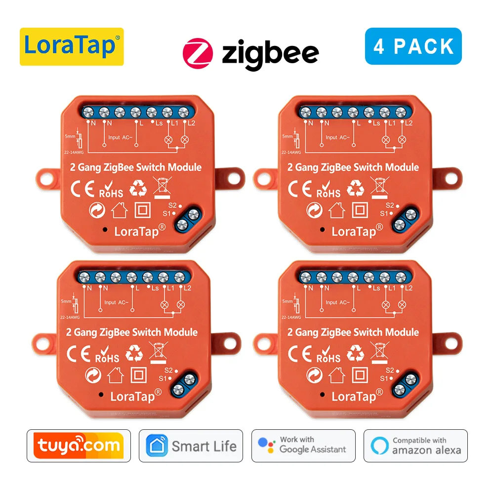 

Переключатель LoraTap ZigBee 3.0 2 Gang