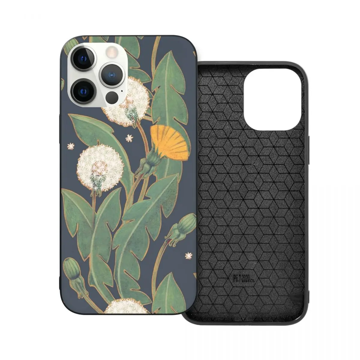 

Dandelion Seamless Pattern PC Glass TPU Phone Case for iPhone 12 11 Xs Xr X Pro Max Mini 7 8 Se2 Plus 6 6S