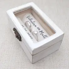 Personalized Wedding Ring Box Rustic Wooden Ring Holder Custom Ring Bearer Box,Box,Engagement Box