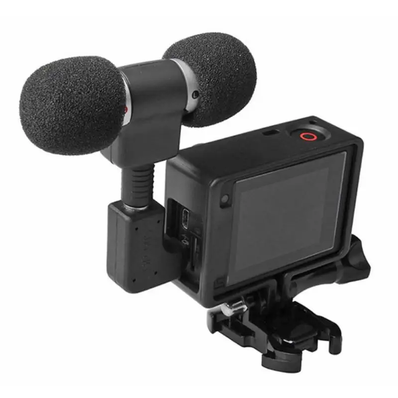 Внешний мини стерео микрофон 3,5 мм микрофон для Go Pro Hero 3/3+/4 Спортивная камера чувствительность-38 dbv уровень шума 34 дБ SPL