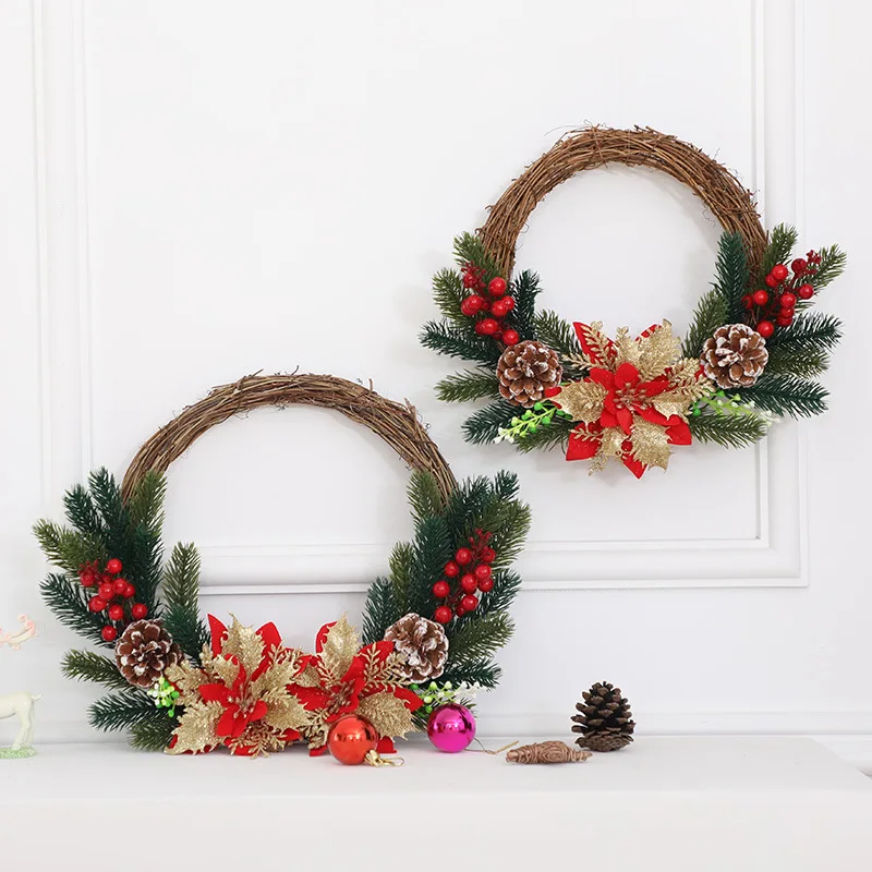 

Creative Christmas Door Wreath Christmas Decoration Artificial Garland Wreaths for Car Home Window Wall Decoration