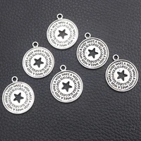8pcslot silver plated make a wish tag charm metal pendants diy necklaces bracelets jewelry handicraft accessories 2623mm p307